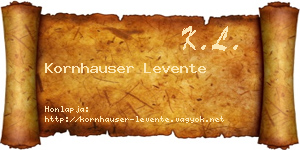 Kornhauser Levente névjegykártya